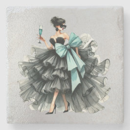 Haute Glam Gown, Tiff Blue Bow und Shades Steinuntersetzer