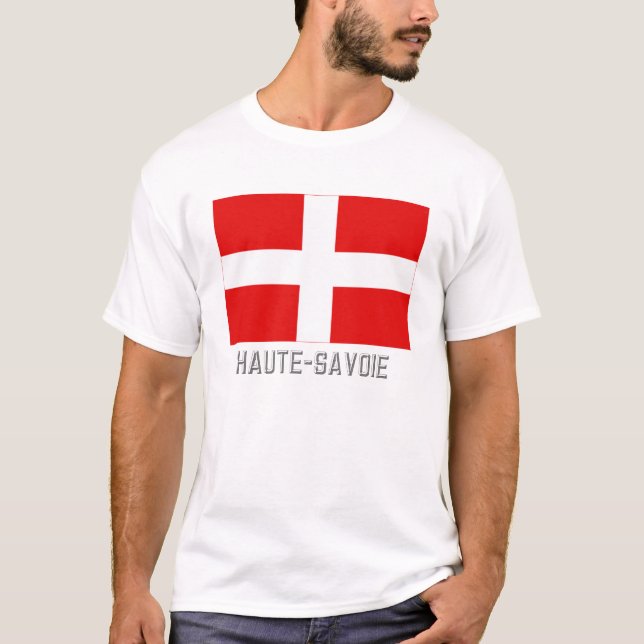 Haute-Savoie Flagge mit Namen T-Shirt (Vorderseite)