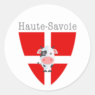 Haute-Savoie Kuh-Aufkleber (Kreis) Runder Aufkleber