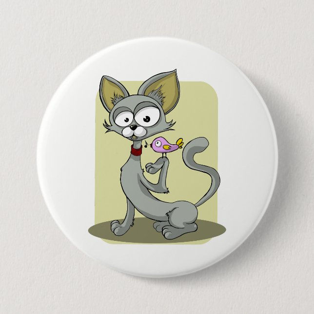 Häute und Rosa Vögel Button (Vorderseite)