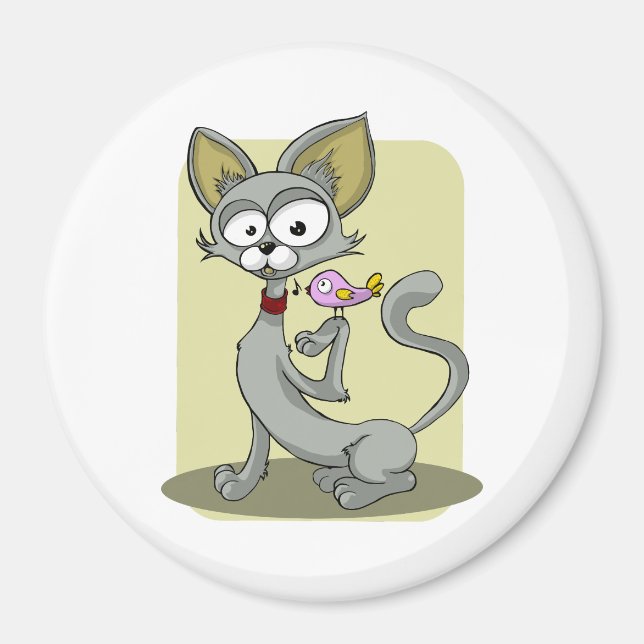 Häute und Rosa Vögel Magnet (Vorne)