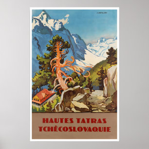 Hautes Tatras Art Tchécoslovaquie Affiche de Ski S