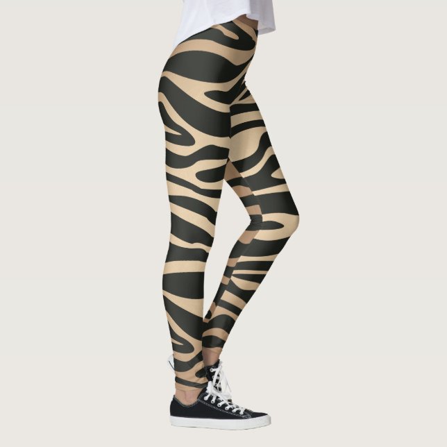 Hautfarbe Zebra Retro Tierdrucke Leggings (Rechts)