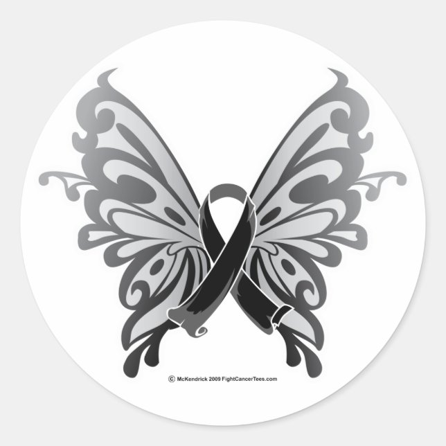 Hautkrebs Butterfly Runder Aufkleber (Vorderseite)
