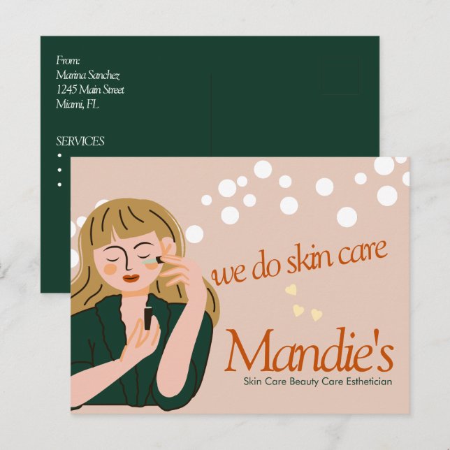 Hautpflege Arzt Business Salon Branding C Postkarte (Vorne/Hinten)