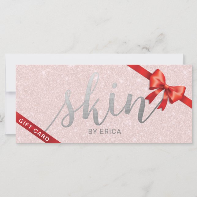 Hautpflege Esthetician Geschenkgutscheine Rosa (Vorderseite)