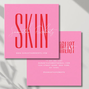 Hautpflege-Experte moderne Typografie Schrift rosa Quadratische Visitenkarte