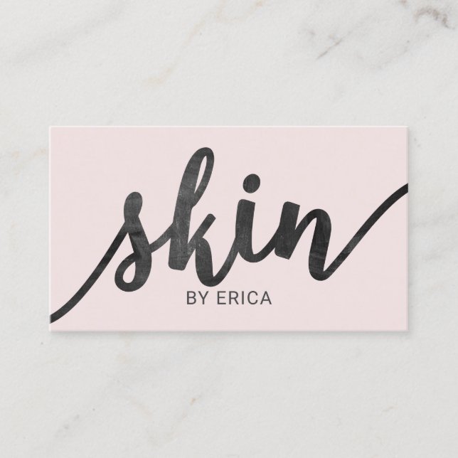 Hautpflege Typografie Blush Pink Wellness-Center Visitenkarte (Vorderseite)