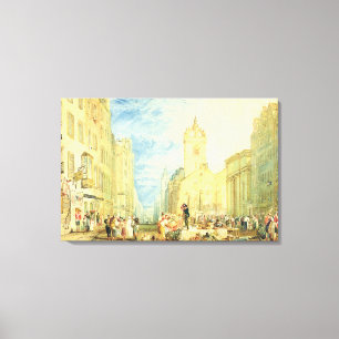 Hautpstraße, Edinburgh, c.1818 (w/c, Stift, Tinte, Leinwanddruck