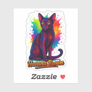 Havana Brown Cat Pop Kunst, Dichtung und Musik Aufkleber