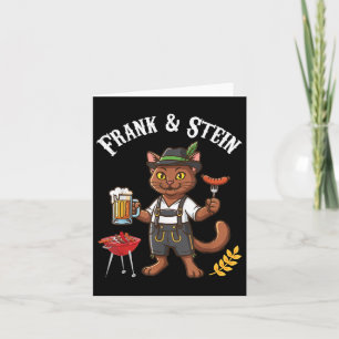 Havana Brown Katze Lederhosen mit Bierwurst Fran Karte
