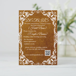 Havana Brown Minimale Elegante Hochzeitseinlagekar Begleitkarte