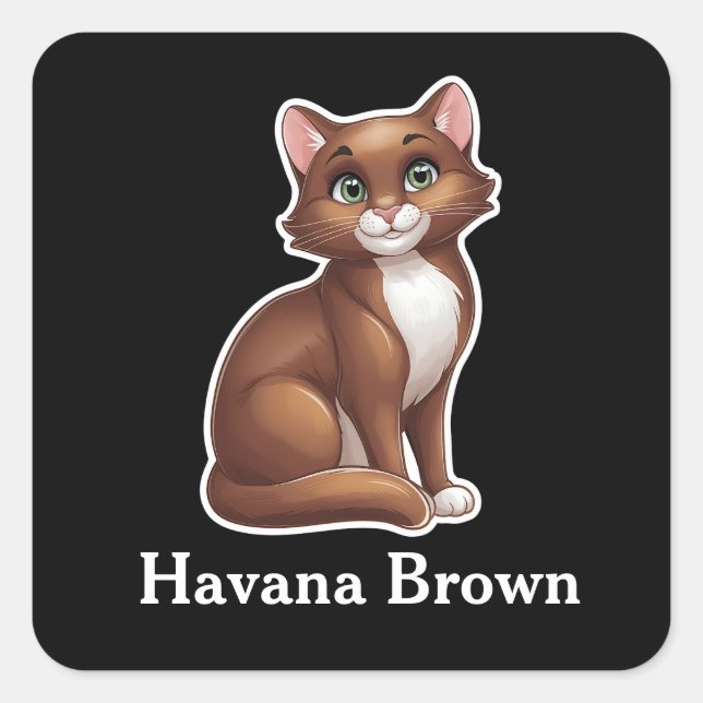 Havana Brown Quadratischer Aufkleber (Vorderseite)