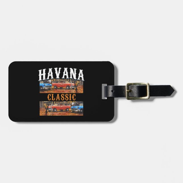 Havana Classic - Kubanische Jahrgangssprache Kunst Gepäckanhänger (Vorderseite horizontal)