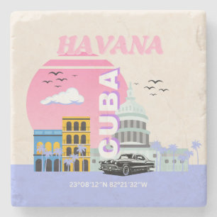 Havana Cuba Art Steinuntersetzer