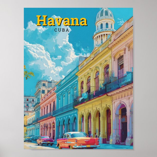 Havana Cuba Art Vintage Reise Poster (Vorne)