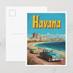 Havana Cuba Art Vintage Reise und Geschichte Postkarte