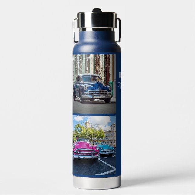 Havana CUBA Cars Individuelle Name Trinkflasche (Vorderseite)