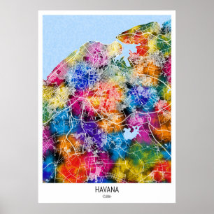 Havana Cuba City Map Poster