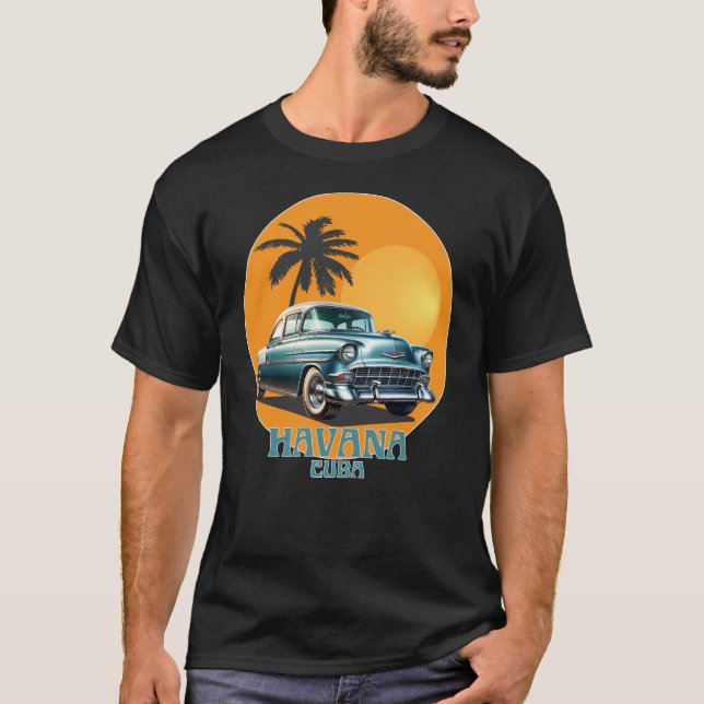 Havana Cuba Classic Cars T-Shirt (Vorderseite)