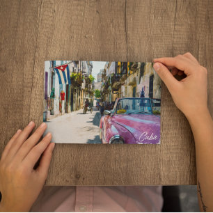 Havana Cuba Flag Travel Watercolor Postkarte