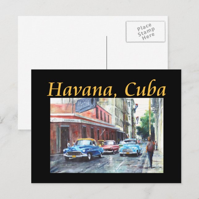 Havana Cuba Floridita Kunst, Dichtung und Musik Postkarte (Vorne/Hinten)