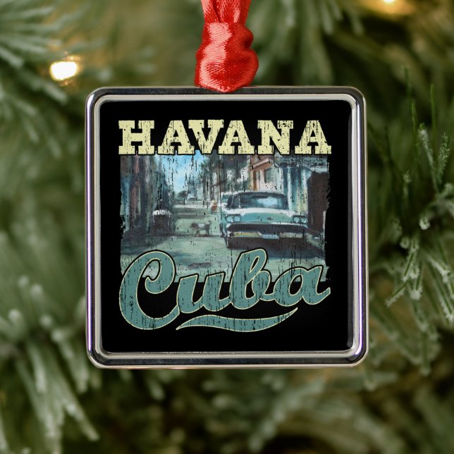 Havana Cuba Graffiti Street Art - Liebe Habana Ornament Aus Metall (Baum)