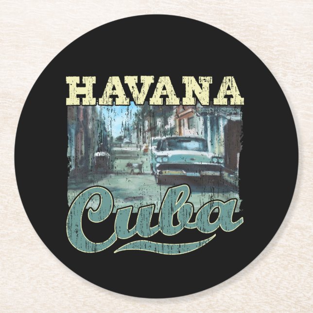 Havana Cuba Graffiti Street Art - Liebe Habana Runder Pappuntersetzer (Vorderseite)