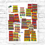 Havana Cuba Poster<br><div class="desc">Moderne zeitgenössische Stadtkunst auf der Basis von Havanna, Kuba. Lebhafte Farben und lustige Details. Originelle Kunst von Nic Squirrell.</div>