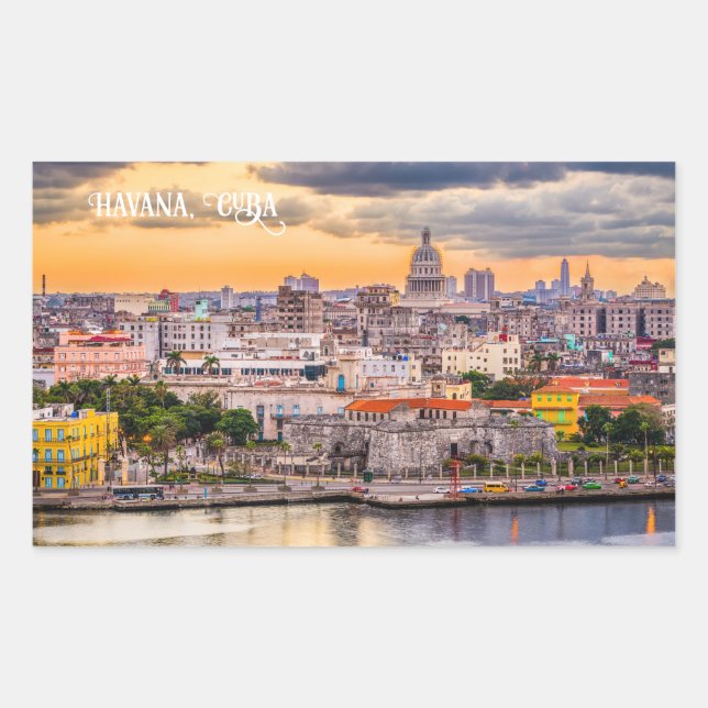 Havana CUBA Rechteckiger Aufkleber (Vorderseite)