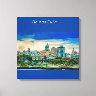 Havana Cuba Sky Line Canvas Print Leinwanddruck
