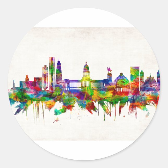 Havana Cuba Skyline Runder Aufkleber (Vorderseite)