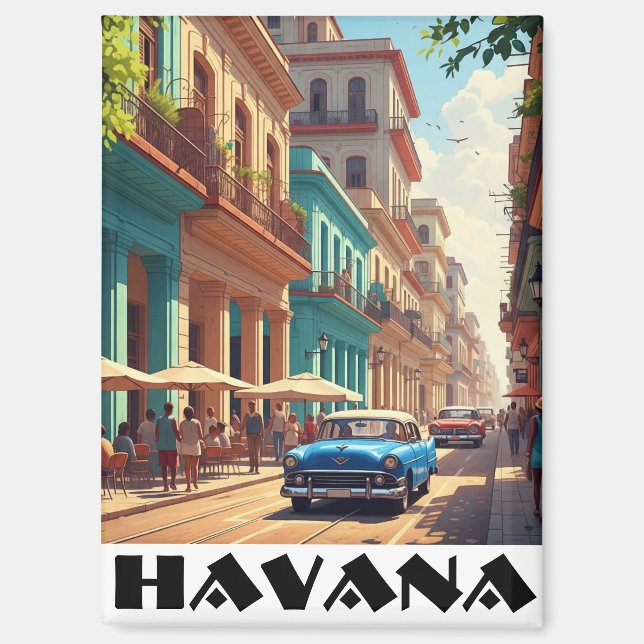 Havana Cuba Vintage Car Magnet (Vorderseite)