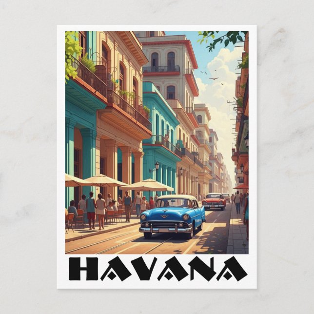 Havana Cuba Vintage Car Postkarte (Vorderseite)