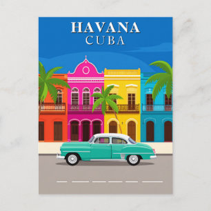 Havana Cuba Vintage Reisewagen Postkarte