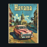 Havana Dreams: Vintage Car Postkarte<br><div class="desc">Treten Sie ein in die Nostalgie Havannas mit unserem faszinierenden Reise- und Design, wo der Reiz der Vergangenheit auf die lebhafte Gegenwart trifft. Tauchen Sie ein in den Rhythmus der Straßen der Stadt, umgeben von der ikonischen Architektur und dem klassischen Charme der Vintage-Autos. Diese Postkarte lädt Sie ein, Havannas reiche...</div>