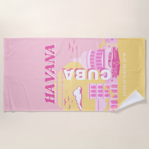 Havana Kuba Pink Preppy Art Strandtuch