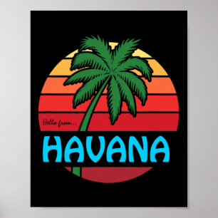 Havana Retro Sommer Palme Strand Kreuzfahrt Souven Poster
