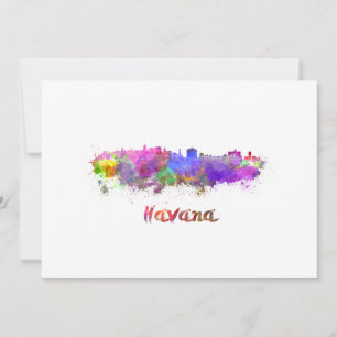 Havana skyline im Watercolor