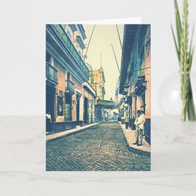 Havana-Straße Kuba 1899 Karte (Vorderseite)