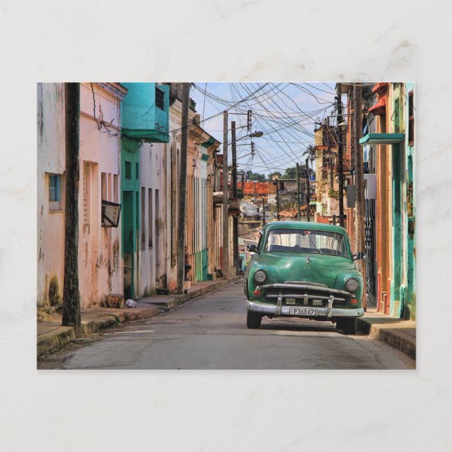 Havana Street Oldtimer Car Kuba Reisefotografie Postkarte (Vorderseite)