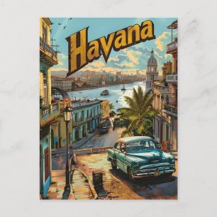 Havana Vintage Car Postkarte