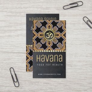 Havana-Yoga-Studio-Schwarz-GoldVisitenkarte Visitenkarte
