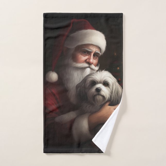 Havanais avec Noël Festif du Père Noël (Serviette à main)