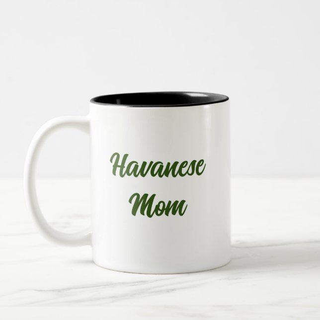 Havanais maman Mug avec un Havanais blanc (Gauche)
