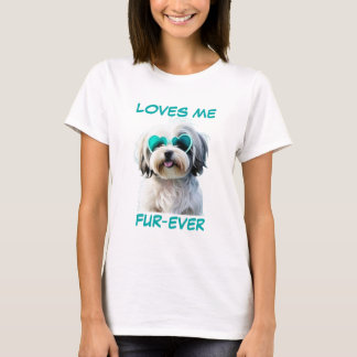 Havanese Aquamarin Minze Herz Herz Herz-Shaped Son T-Shirt