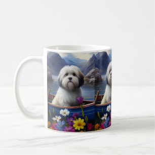 Havanese auf dem Paddle: Ein Landschaftliches Aben Kaffeetasse