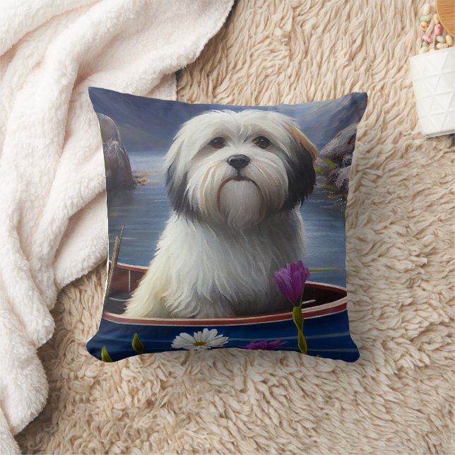 Havanese auf dem Paddle: Ein Landschaftliches Aben Kissen (Decke)