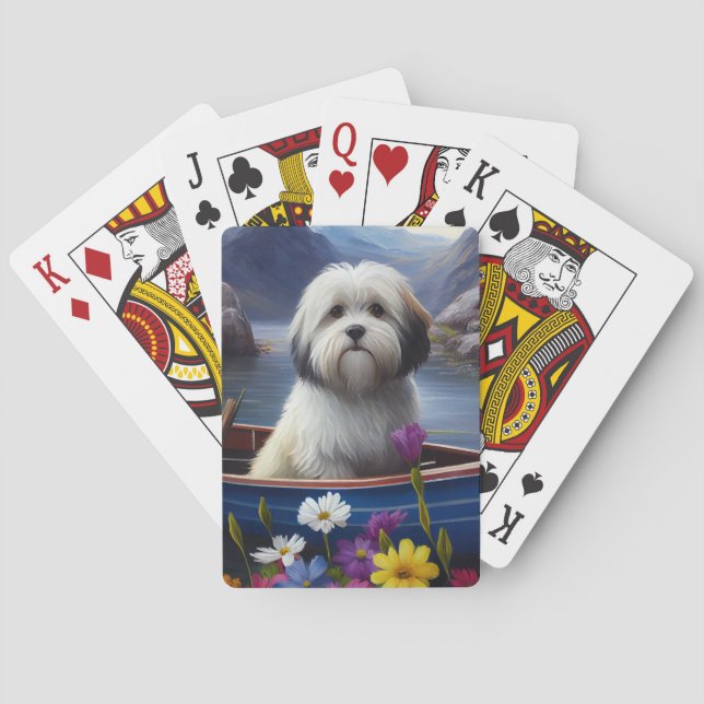 Havanese auf dem Paddle: Ein Landschaftliches Aben Spielkarten (Rückseite)