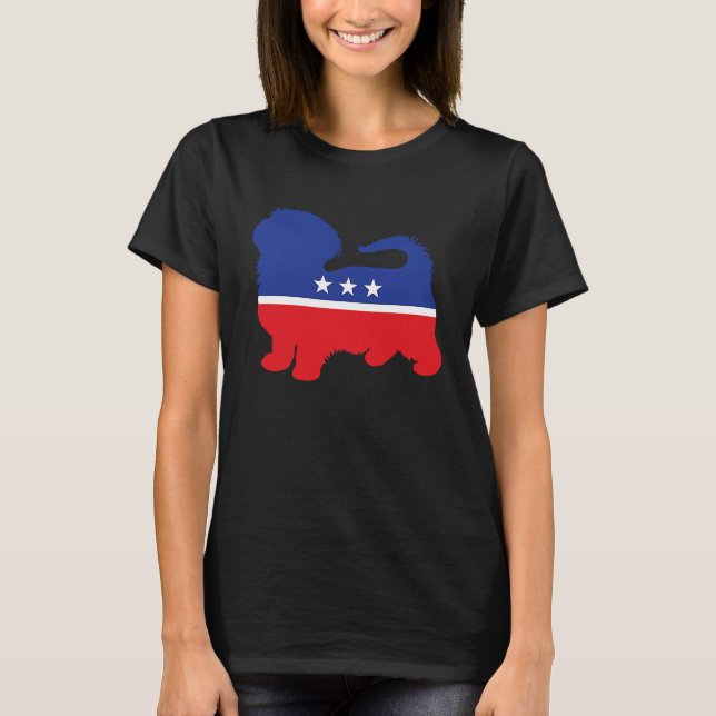 Havanese Bichon Dog  Political Symbol Election Mas T-Shirt (Vorderseite)
